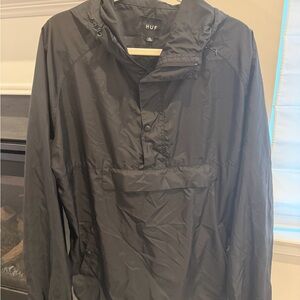 HUF Black Hooded Windbreaker Anorak